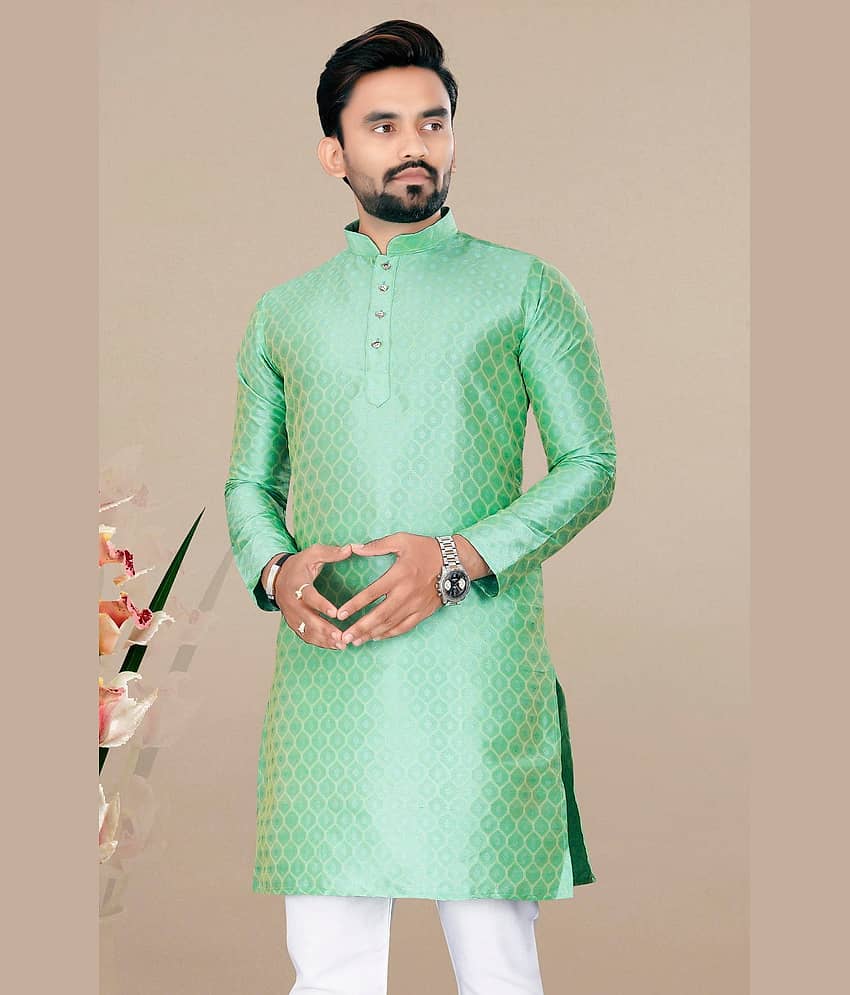 YUG ART Yellow Silk Men's Regular Kurta ( Pack of 1 )