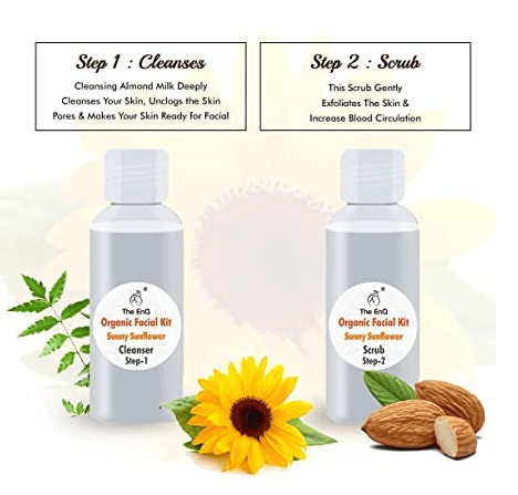 Sunny Sunflower Organic Facial Kit 120grams For Glowing Skin | Anti Ageing Facial Kit for Women & Men view 2