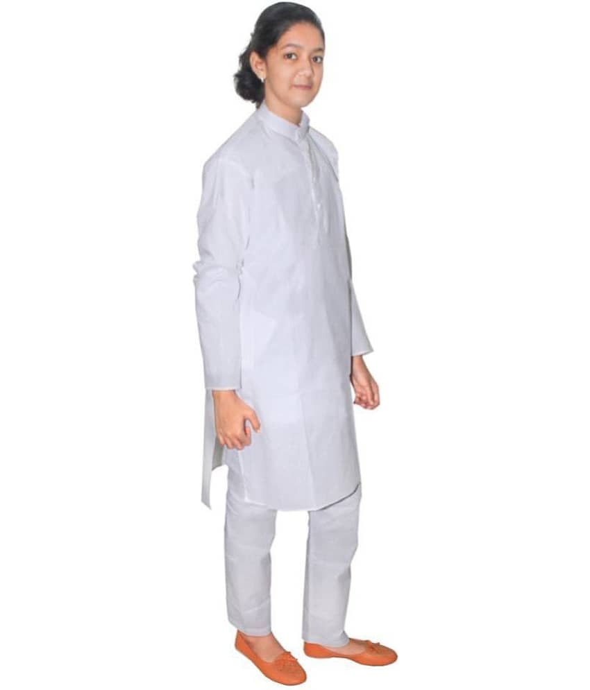 Goodluck Boys Cotton - Pattern Kurta Pant Set ( White , Pack of 1 ) view 2