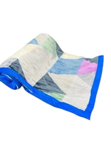 Handmade Colorful Geometric Patterned Throw Blanket