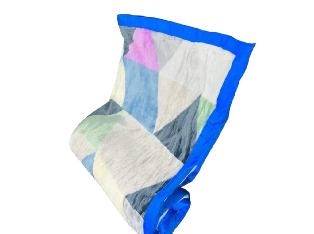 Handmade Colorful Geometric Patterned Throw Blanket view 2