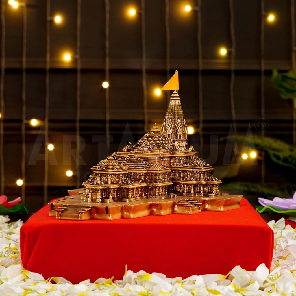 Artarium Ram Mandir Ayodhya Model Authentic Design Ideal for Home Temple, Home Decor & Gifts (9 INCH RAM MANDIR) view 2