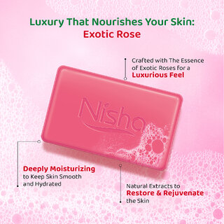 Nisha Soaps For Bath 100g - Exotic Rose, Enriched with Natural Ingredients (Pack OF 9) view 2