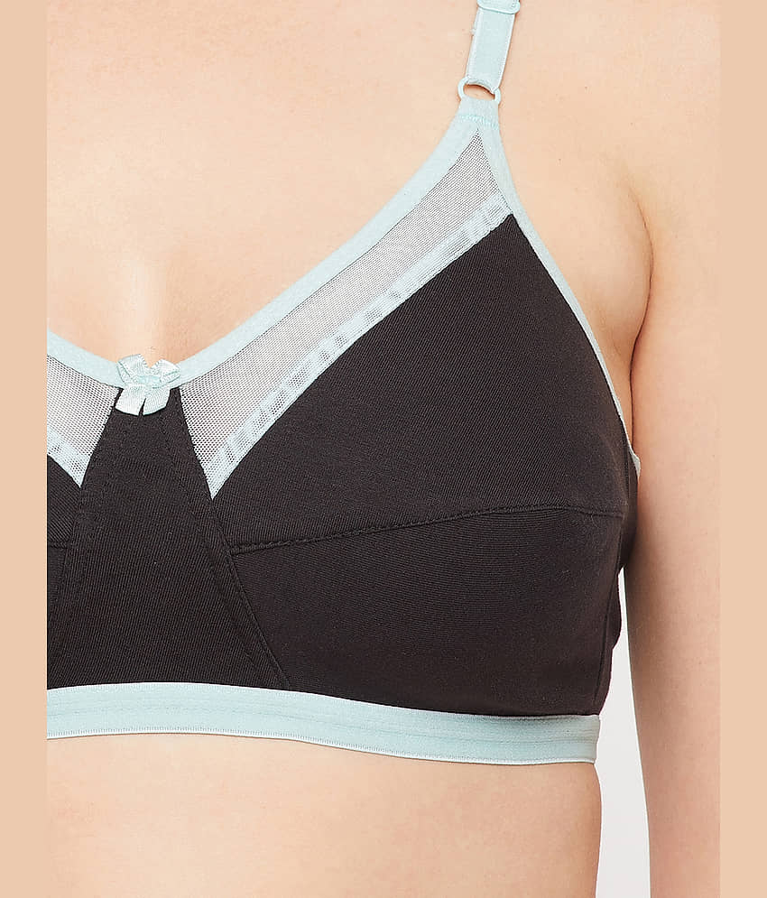 Clovia Cotton Blend Non Padded Women's Everyday Bra ( Black ) view 2