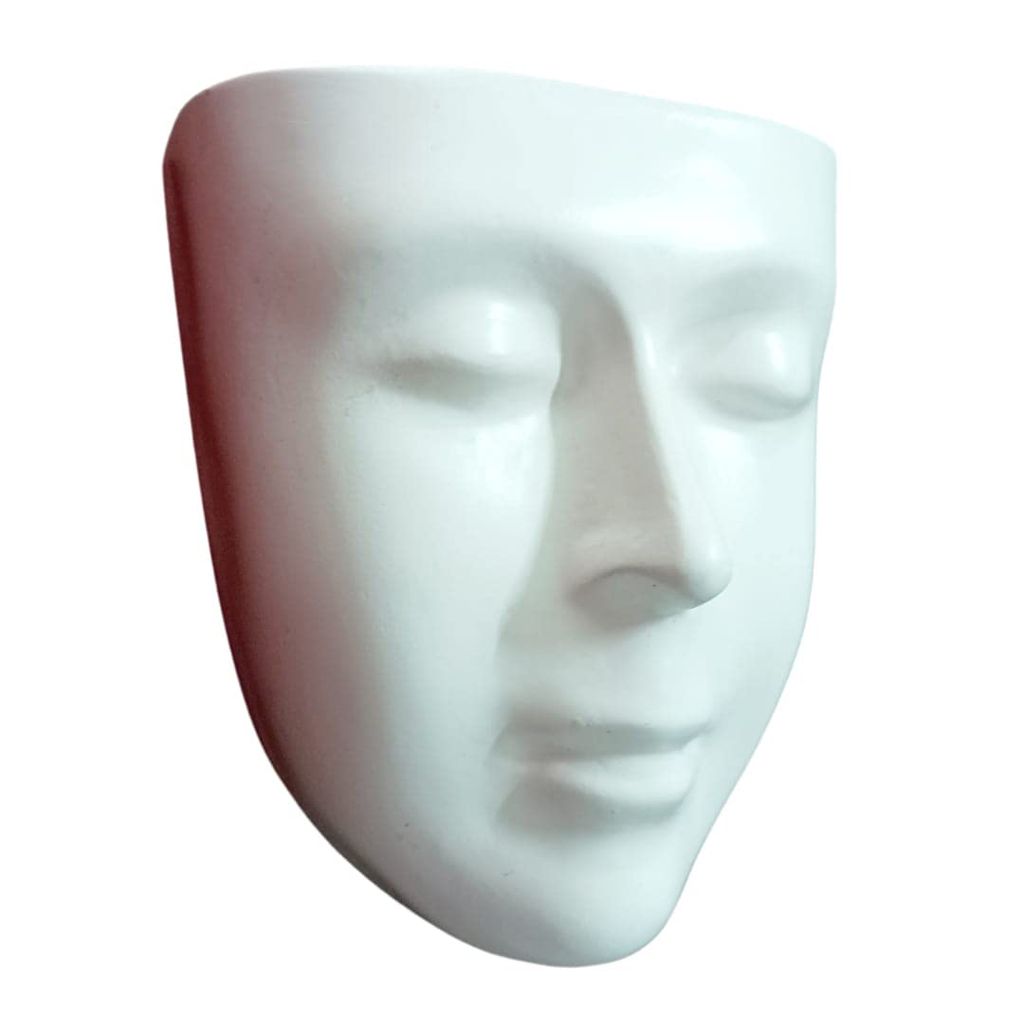 DZIGN Hanging Wall Planter, Face Planter, Balcony Planter, Wall Hanging Indoor Planter, Outdoor Planter, White Head Planter for Home Decor and Garden Hanging. White Male Face Planter Pack of 1. view 2