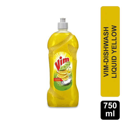 Vim Dishwash Liquid Yellow, 750 ml Bottle view 2