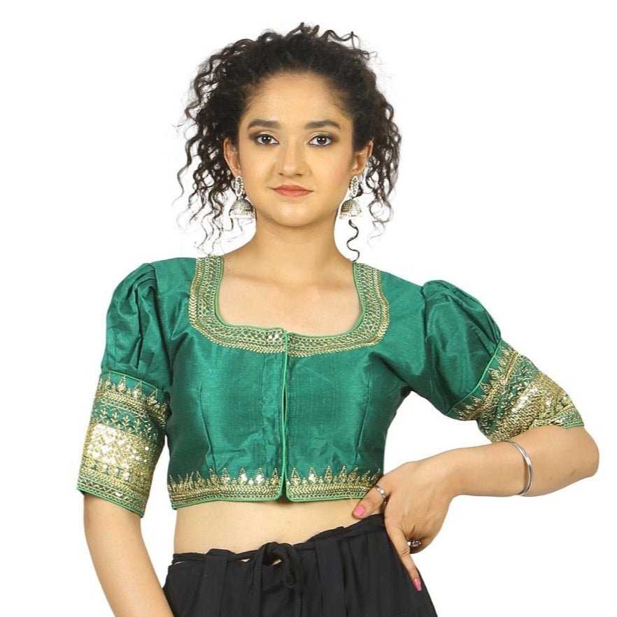 TheHangr Green Raw Silk Blouse - 36 view 2