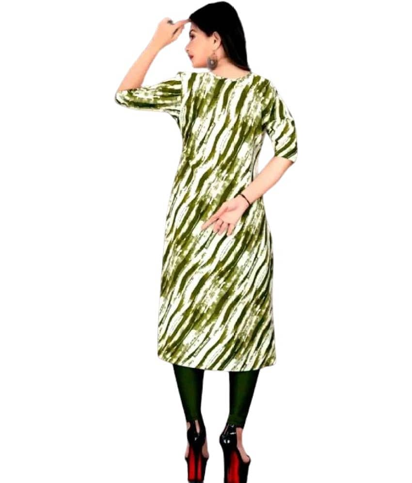 VACHHARAJ GROUP Crepe Printed Straight Women's Kurti - Green ( Pack of 1 ) view 2