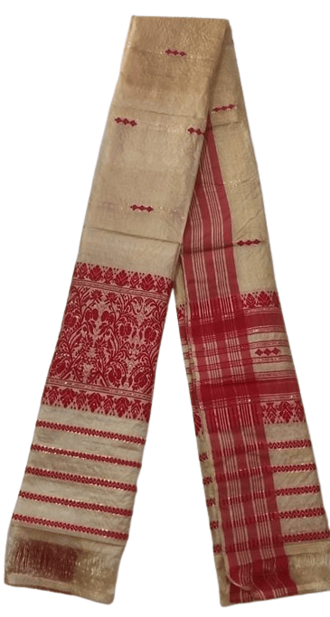Assamese Traditional Pure Toss Muga Gamusa view 2
