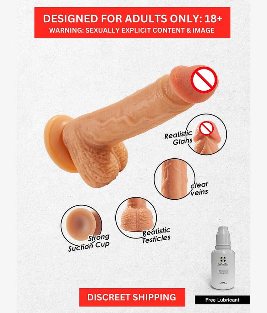 Super Premium Quality Suction Base 8 Inch Pink Head Skin Dildo For Women By Knightriders view 2