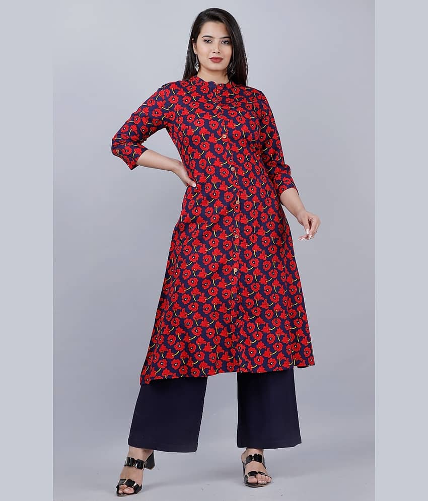 MAUKA - Red Straight Rayon Women's Stitched Salwar Suit ( Pack of 1 )