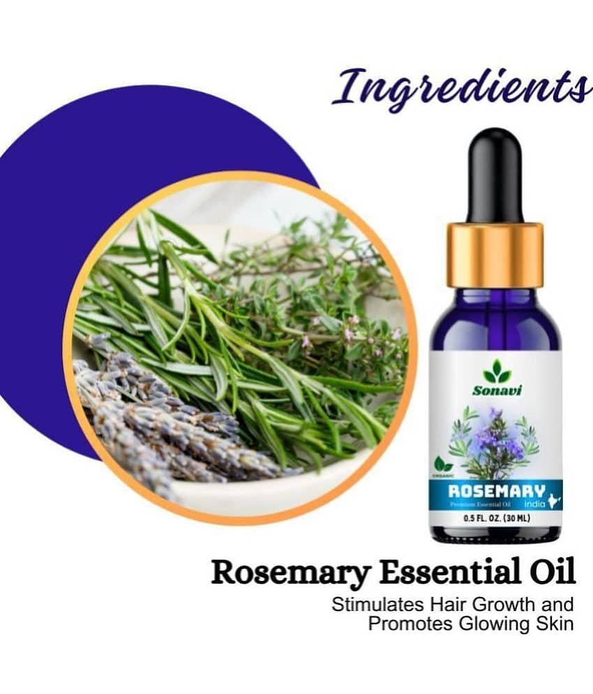 Sonavi Rosemary Stress Relief Essential Oil Green With Dropper 60 mL ( Pack of 2 ) view 2