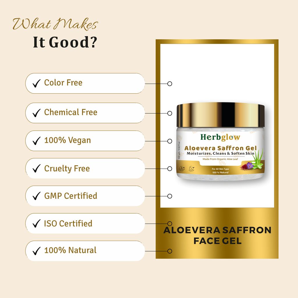 herbglow aloevera saffron gel view 2