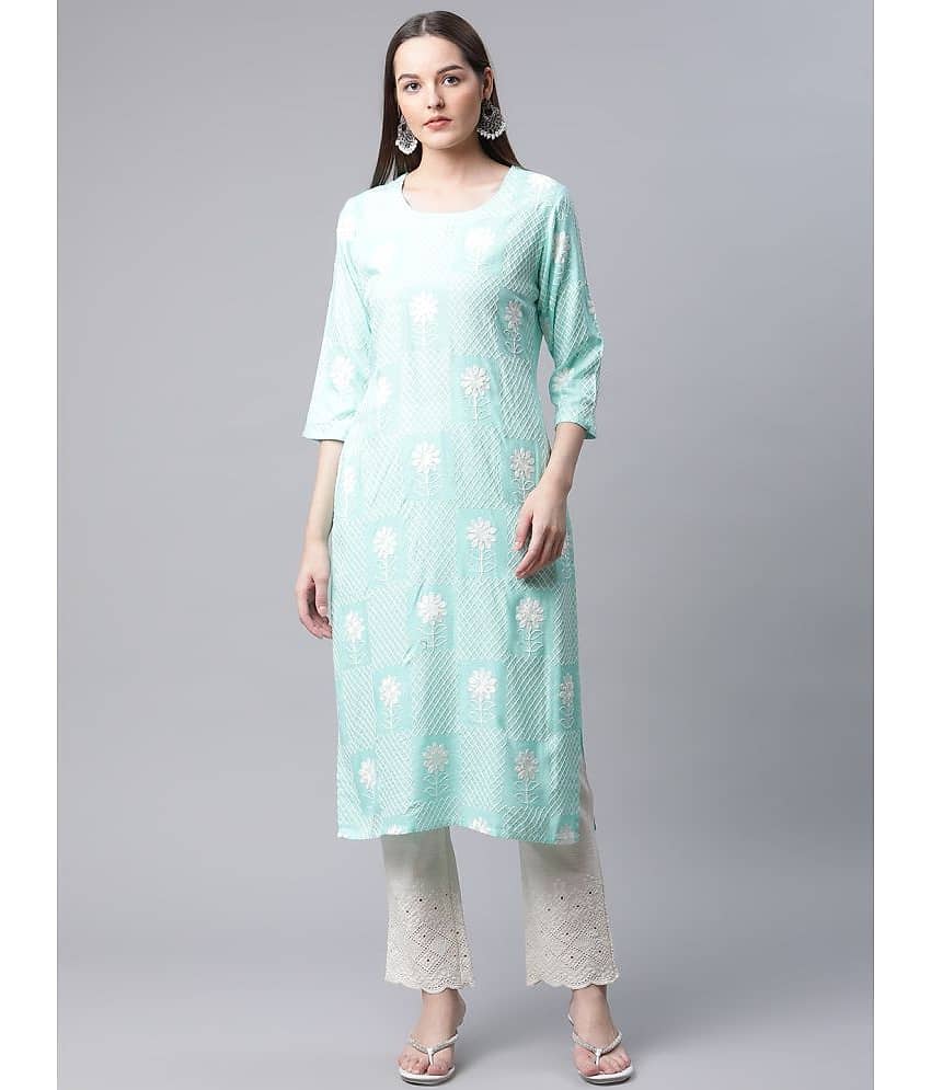 AMIRA'S INDIAN ETHNICWEAR - Green Straight Rayon Women's Stitched Salwar Suit ( Pack of 1 )