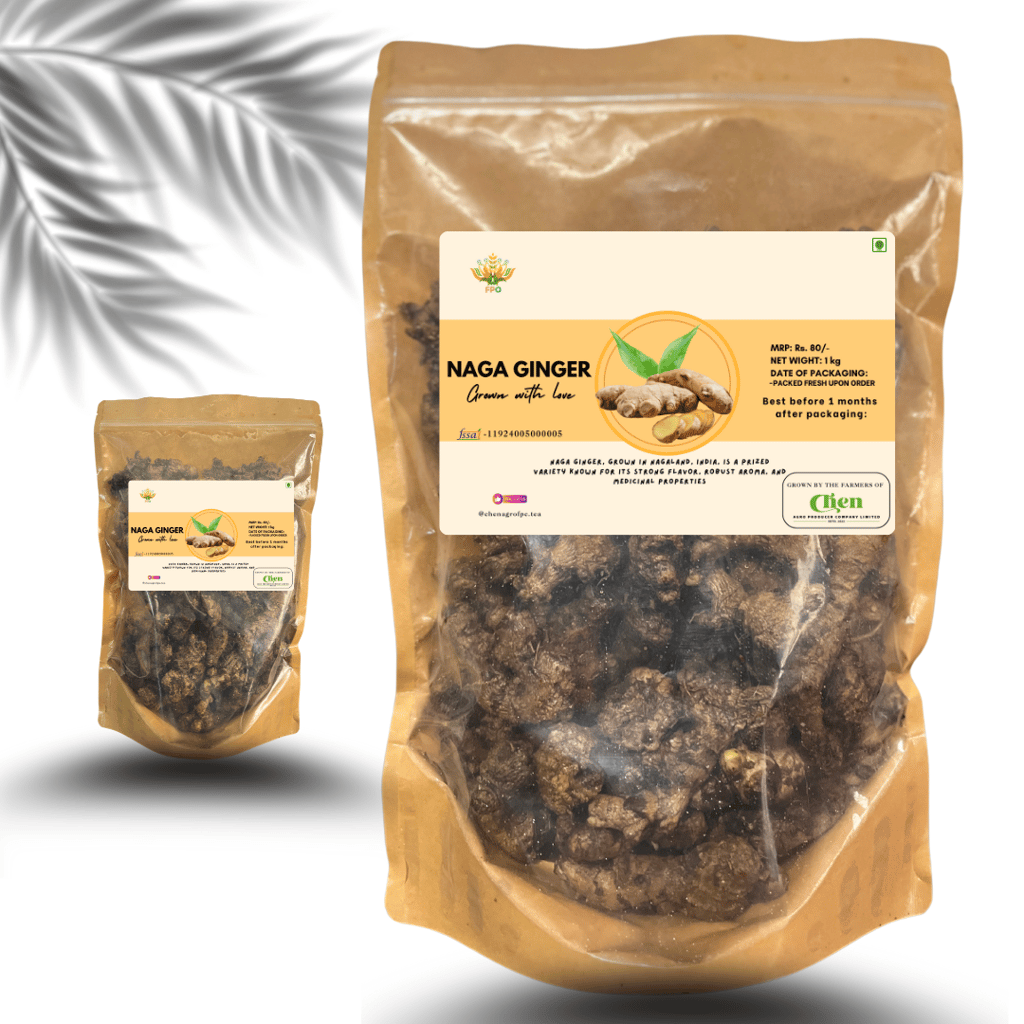 Naga Ginger - Premium Quality, Grown in Nagaland - 1 Kg (pack of 4)