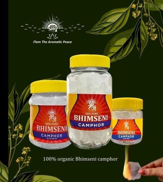 Shri Shriji Flam Bheemseni Camphor 250 g � Pure Aromatic Kapur for Pooja, Meditation, Aromatherapy & Spiritual Use � Long Lasting, Smokeless, Eco-Friendly Camphor view 2