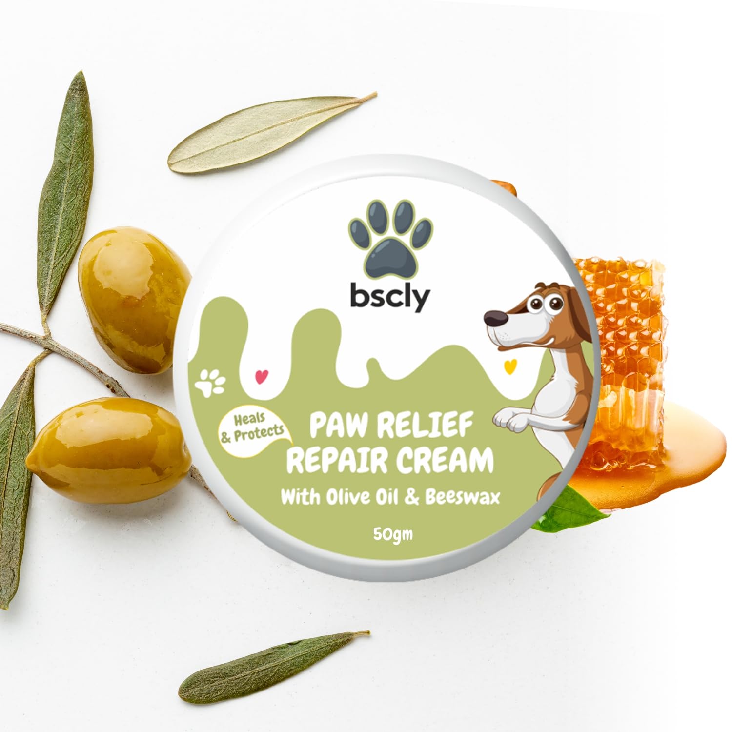 Bscly 2-in-1 Moisturizing Paw Cream & Elbow Protector for All Pets Care - Natural Cream, Wax, Balm for Healing Dry, Cracked, Chapped Paws & Elbows, Repairs & Heals, 50 gm view 2