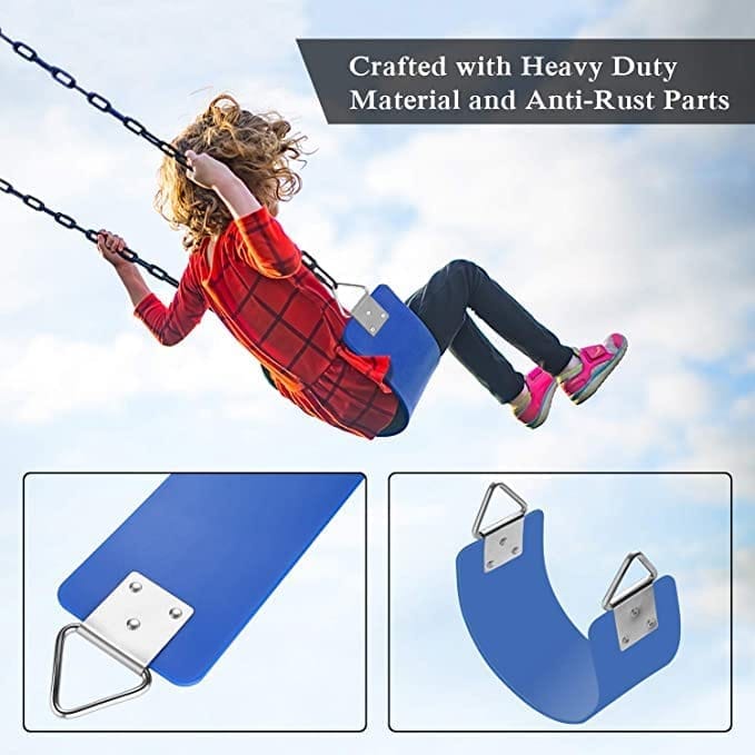 REZNOR Heavy Duty Flexible EVA Plastic Swing Seat with Metal Triangle Ring for Kids & Adults - Weight Support Upto 300kg view 2