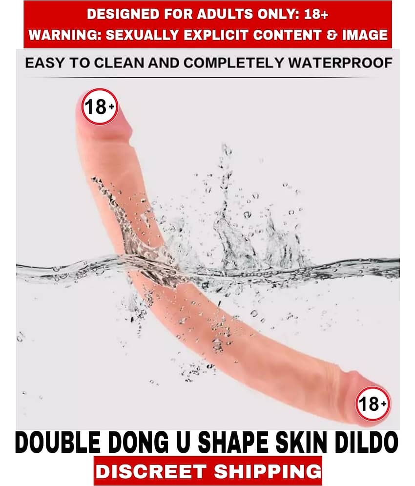 New Adult Concept Perfect Orgasm Experience Double Dong U Shape Skin Color Realistic Solid Silicon Dildo Women's Favorites For Women view 2