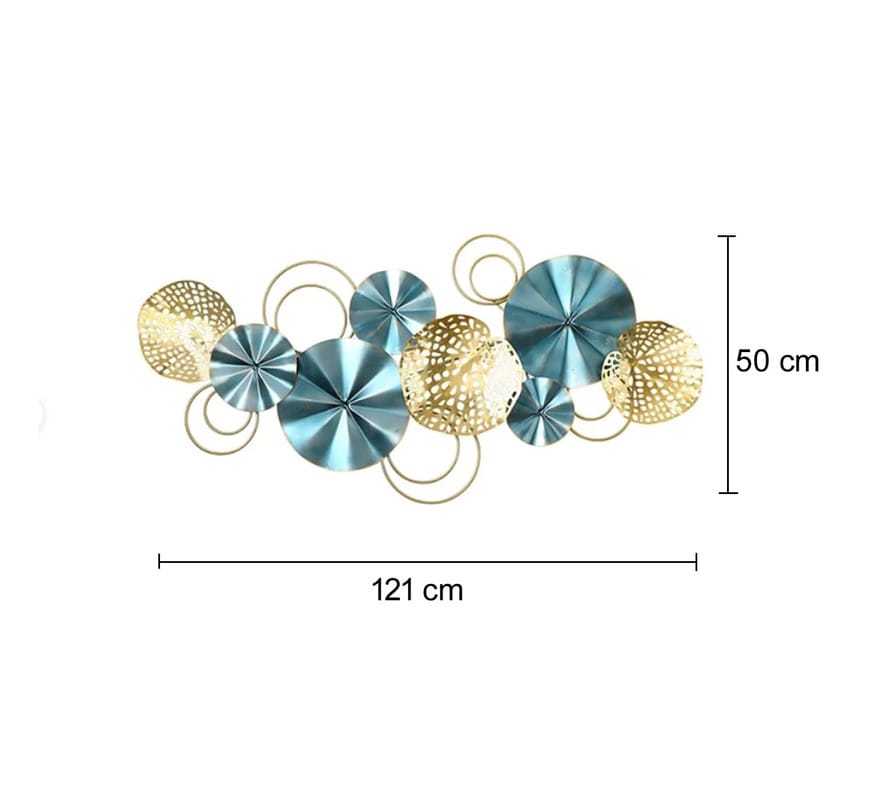 Metal Wall Decor (47.5X20) Handcrafted Wall Mounted Hanging Sculpture Wall Showpiece For Home Hotel Decoration. (WART-22-RIOgreen) view 2