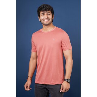 Redline Mens Brown Solid 100% Cotton Round Neck T-Shirt view 2