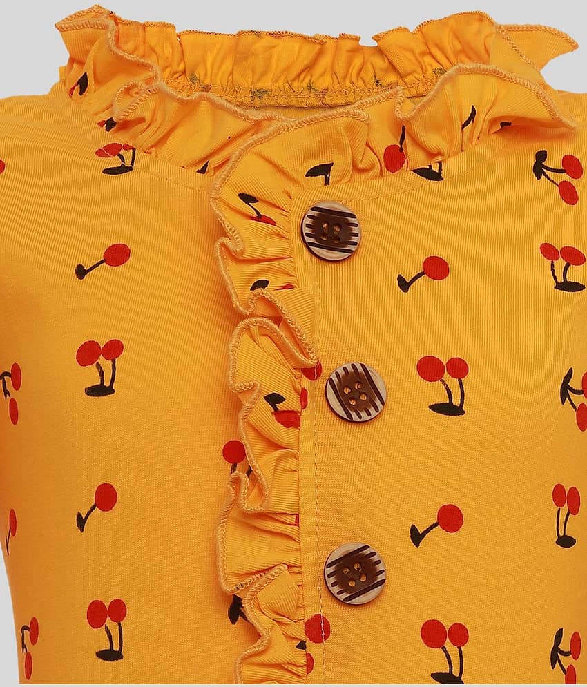 CATCUB Pack of 1 Baby Girls Cotton Frock ( Yellow ) view 2
