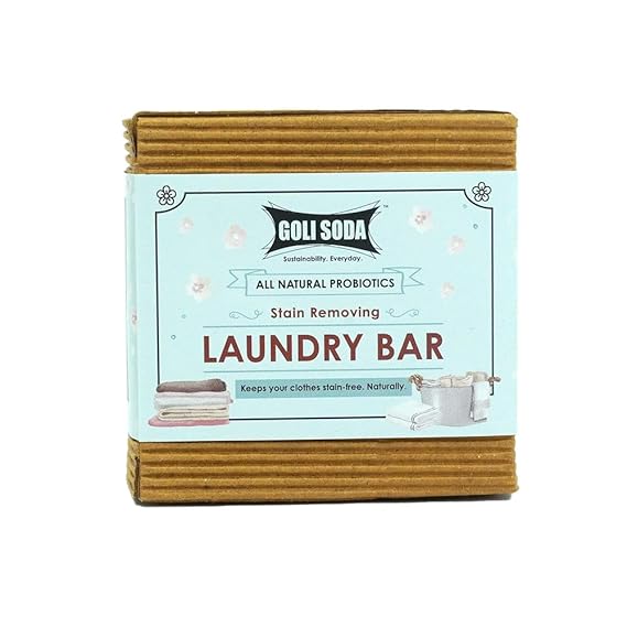 Goli Soda All Natural Probiotics Stain Removing Laundry Bar - 90 Gms (Pack Of 1)