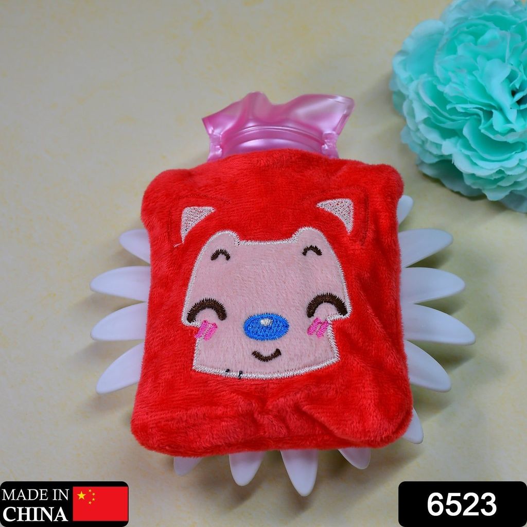 Pink Cat small Hot Water Bag with Cover for Pain Relief, Neck, Shoulder Pain and Hand, Feet Warmer, Menstrual Cramps. view 2