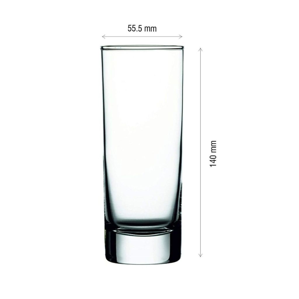 Premium Crystal Juice and Water Glasses | 220 ML | Set of 6 | Long Elegant Drinking Tumbler | Stylish Round Highball Glass for Cocktails, Mocktail | view 2
