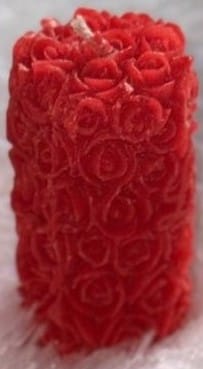 Red Rose Paraffin Pillar Candle Set of 2 view 2