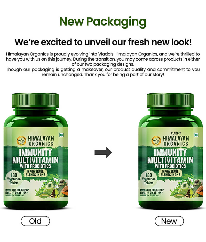 Vlado's Himalayan Organics Immunity Multivitamin Capsule with Probiotics Men & Women 180 No.s view 2