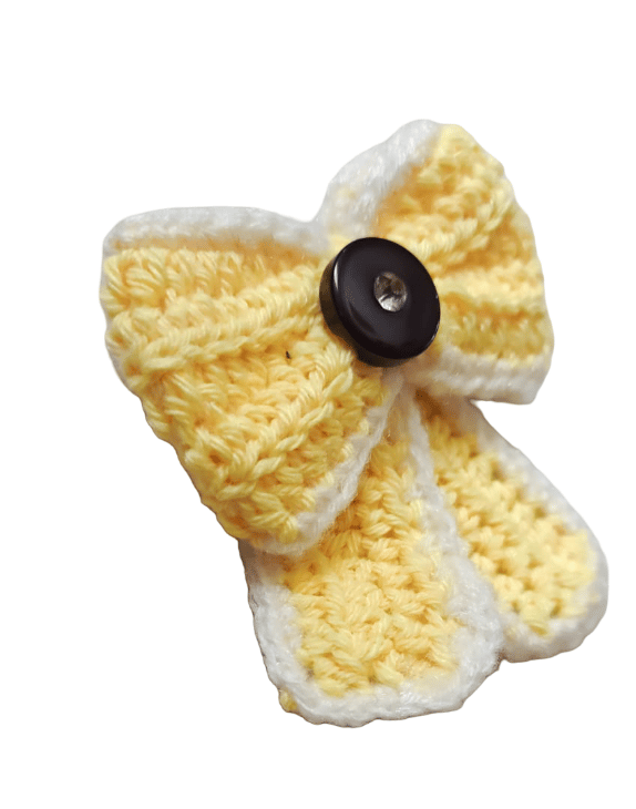 Handmade Crochet Bow Brooch / Decorative Crochet Bow view 2