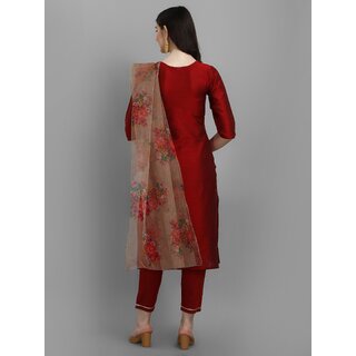 SVB Maroon Embroideried Kurta Set view 2