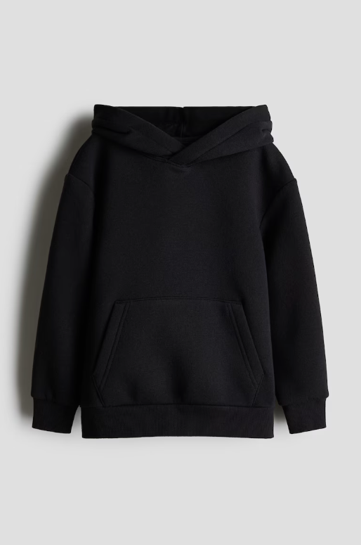 Black Solid Hoodie view 2