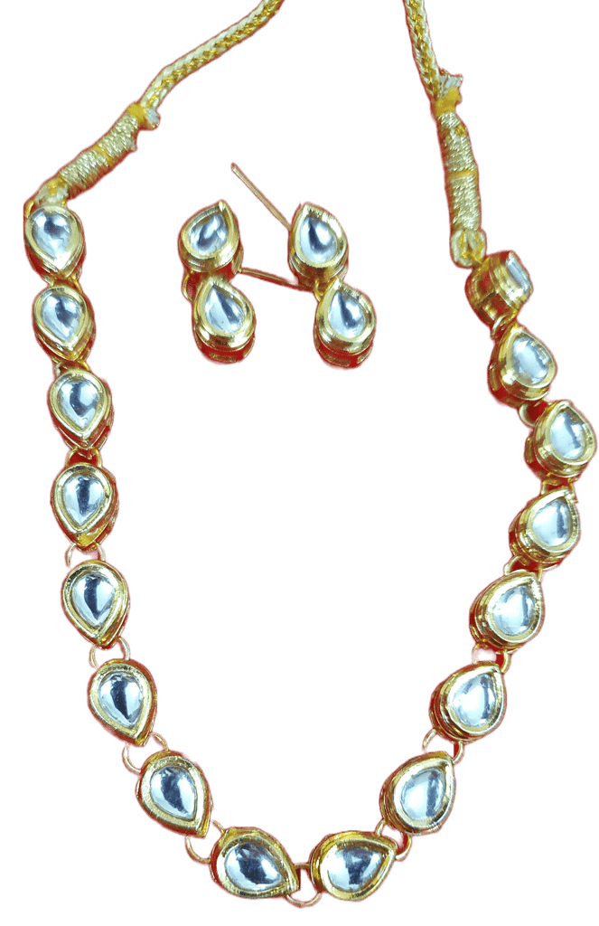 Kundan Gold plated single layered necklace view 2