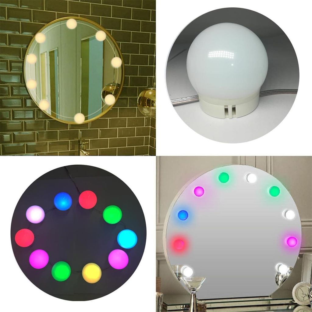 GLOWSERIE Rechargeable LED Beauty Mirror with Multicolor Lights view 2
