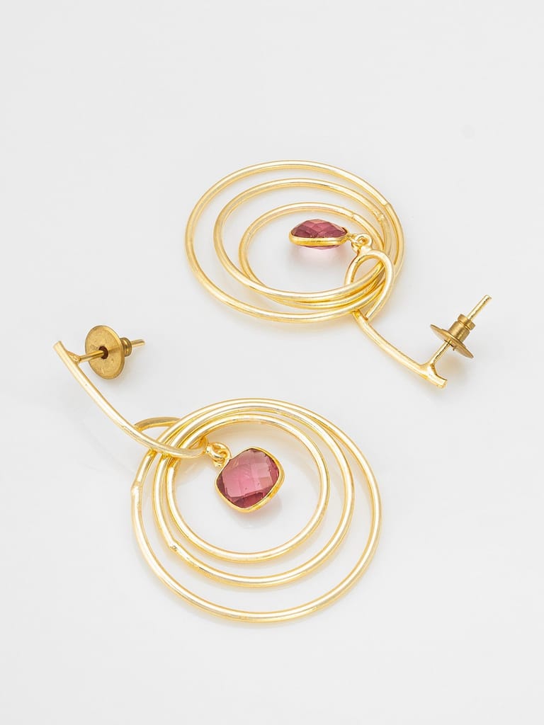 Morison Golden Floral Stud Earrings A Bloom of Elegance view 2