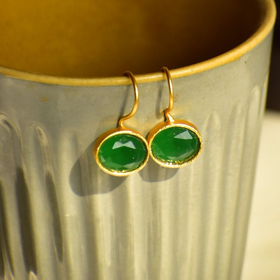 Aarohi Earrings Green view 2