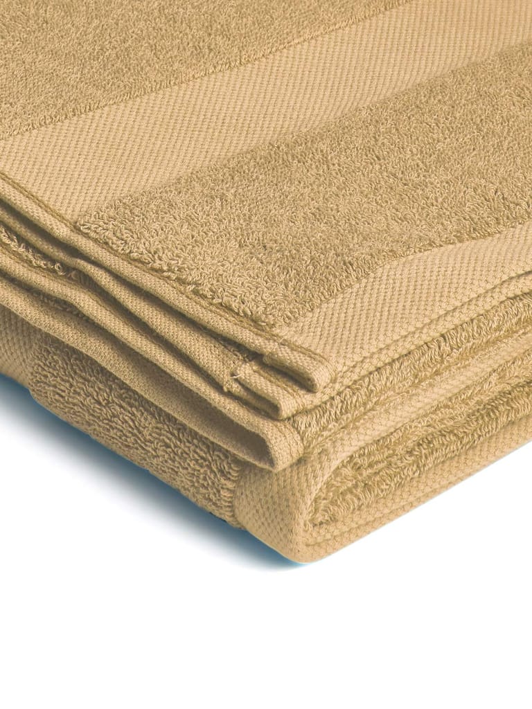 DDECOR - Vital Collection 100% Cotton Bomboo Plains And Textures Pattern Bath Towel |75 CM X 150 CM| - Beige view 2