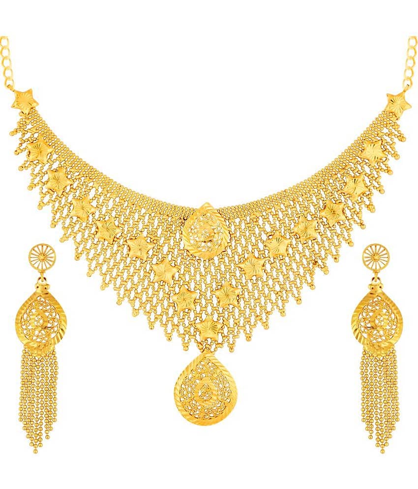 ShreejiHuff Alloy Golden Traditional Necklaces Set view 2