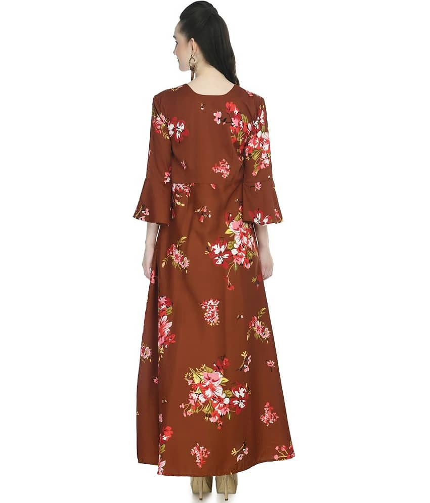 Rudrakriti Women Crepe A-line Dress ( Pink ) view 2