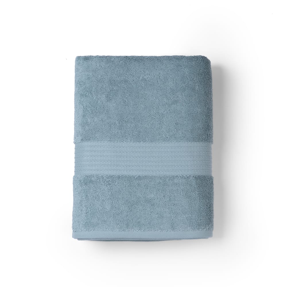 Feather & Spun Organic Cotton Bath Towel | Lavender Fragrance | GOTS Certified | Anti Microbial | Fade Resistant | Double Needle Stitch | 650 GSM | 76 cms x 137 cms view 2