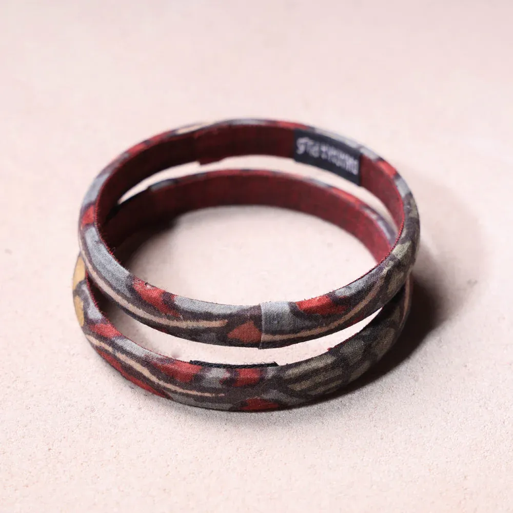 Multicolor Handpainted Kalamkari Bangle Set of 2 view 2