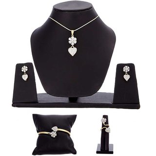 Hetprit Brass Gold Plated Beautiful Pendent Set Combo For Woman view 2