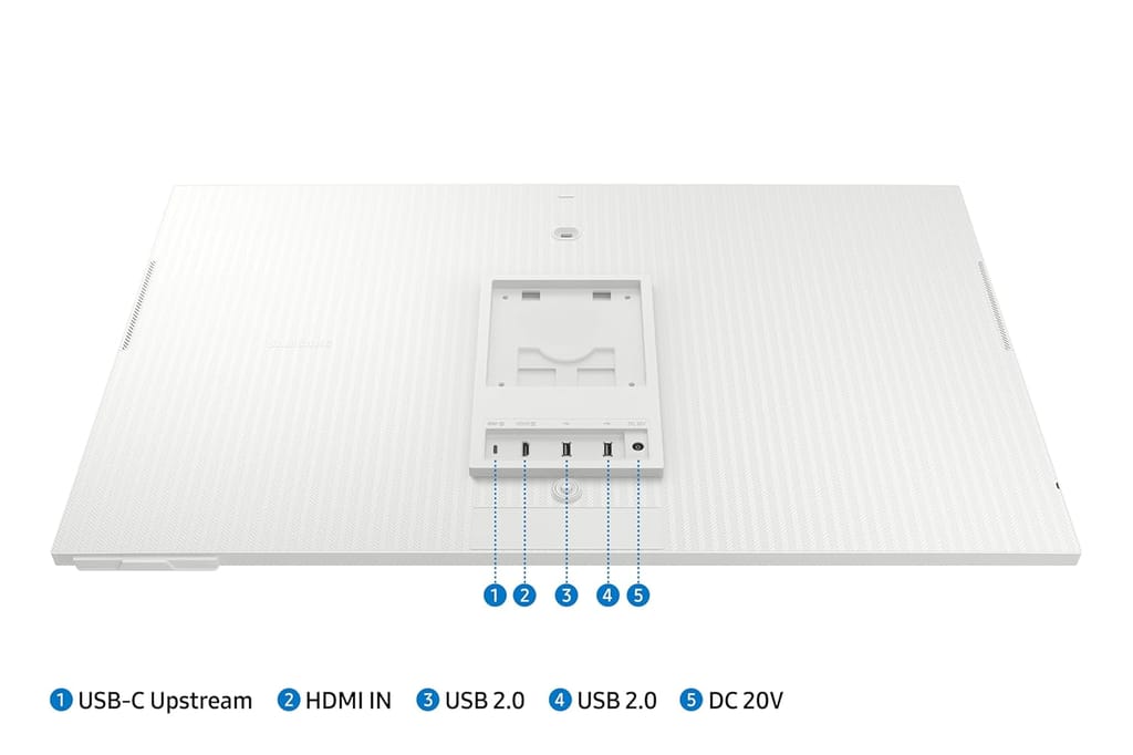 Samsung 32" (80cm) M8 4K Smart Monitor with Slim Fit Camera|UHD 3840x2160|Type-C 65W|4K AI Upscaling|OTT Apps|Office 365|Speakers|Solar Remote|Wi-Fi|Bluetooth|HAS Pivot Stand|LS32DM801UWXXL|White view 2