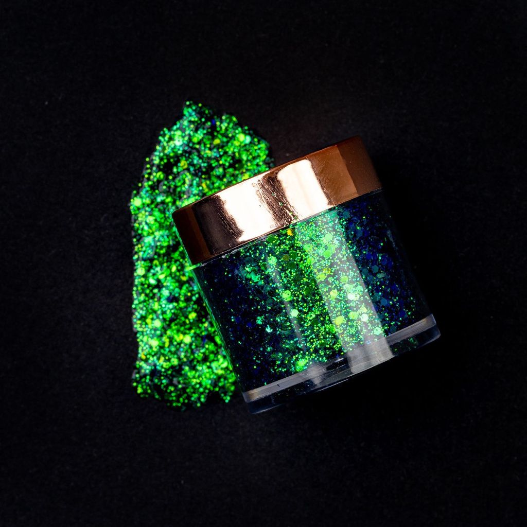 B.O.B.I Green Blue Gold Duo Chrome Glitter Gel Eyeshadow (10gm) view 2