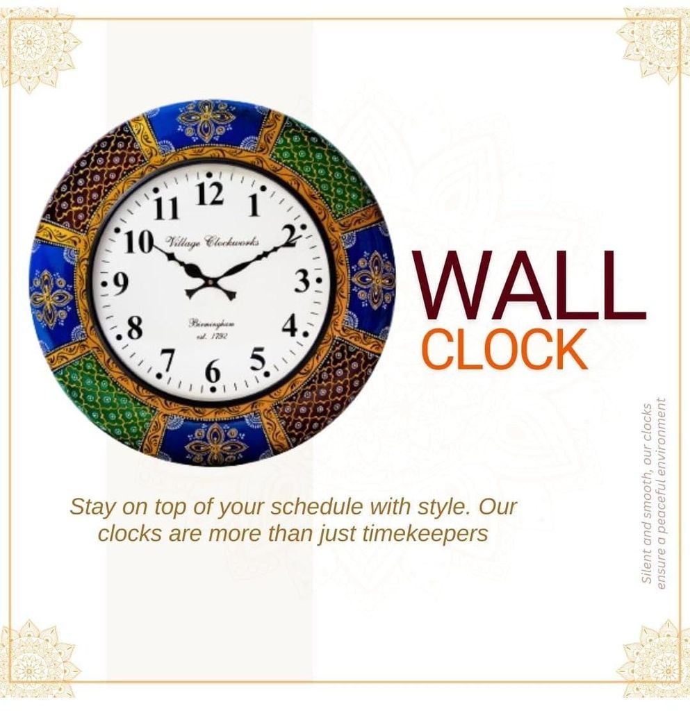 Village Clockworks Birmingham England The Original Hand Painted Wall Clock view 2