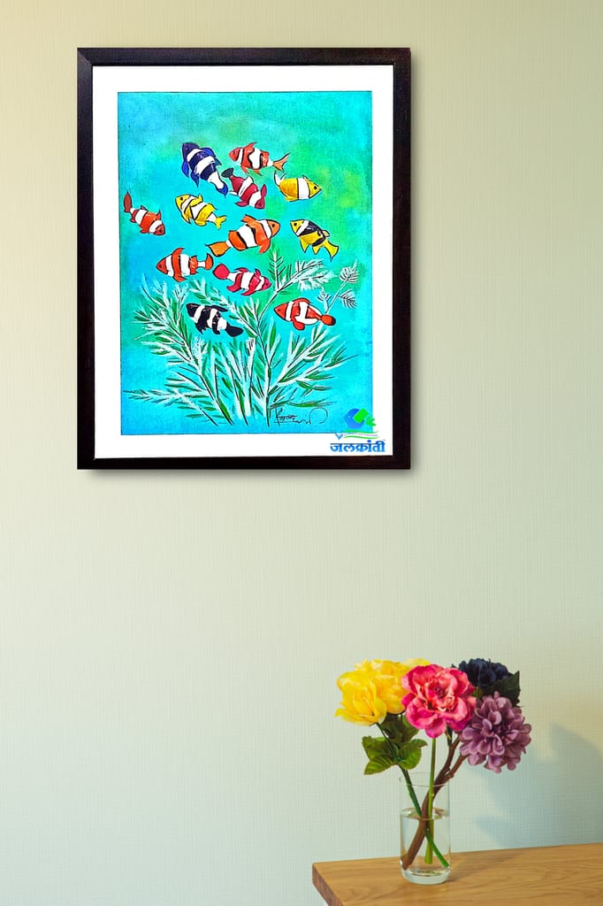 Handmade fish shell painting 317 view 2