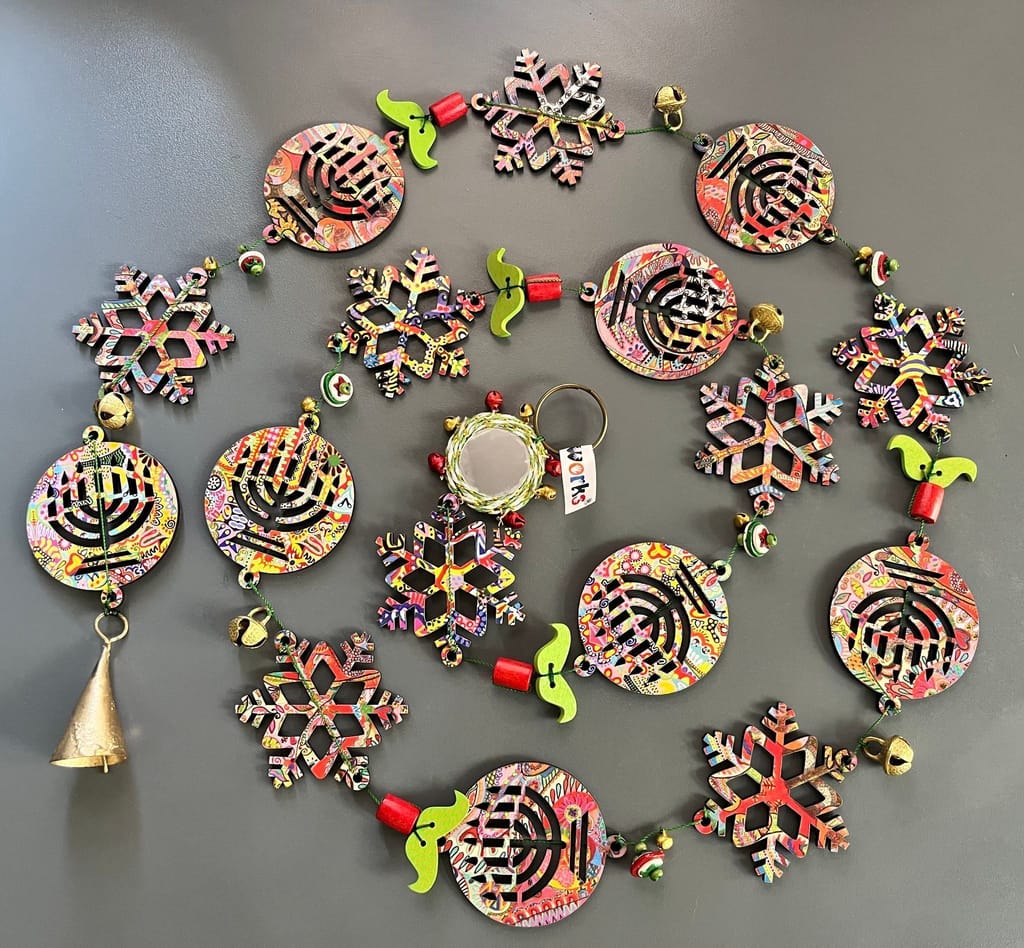XMas special hangings - snowflake and candle hanging for door or wall view 2