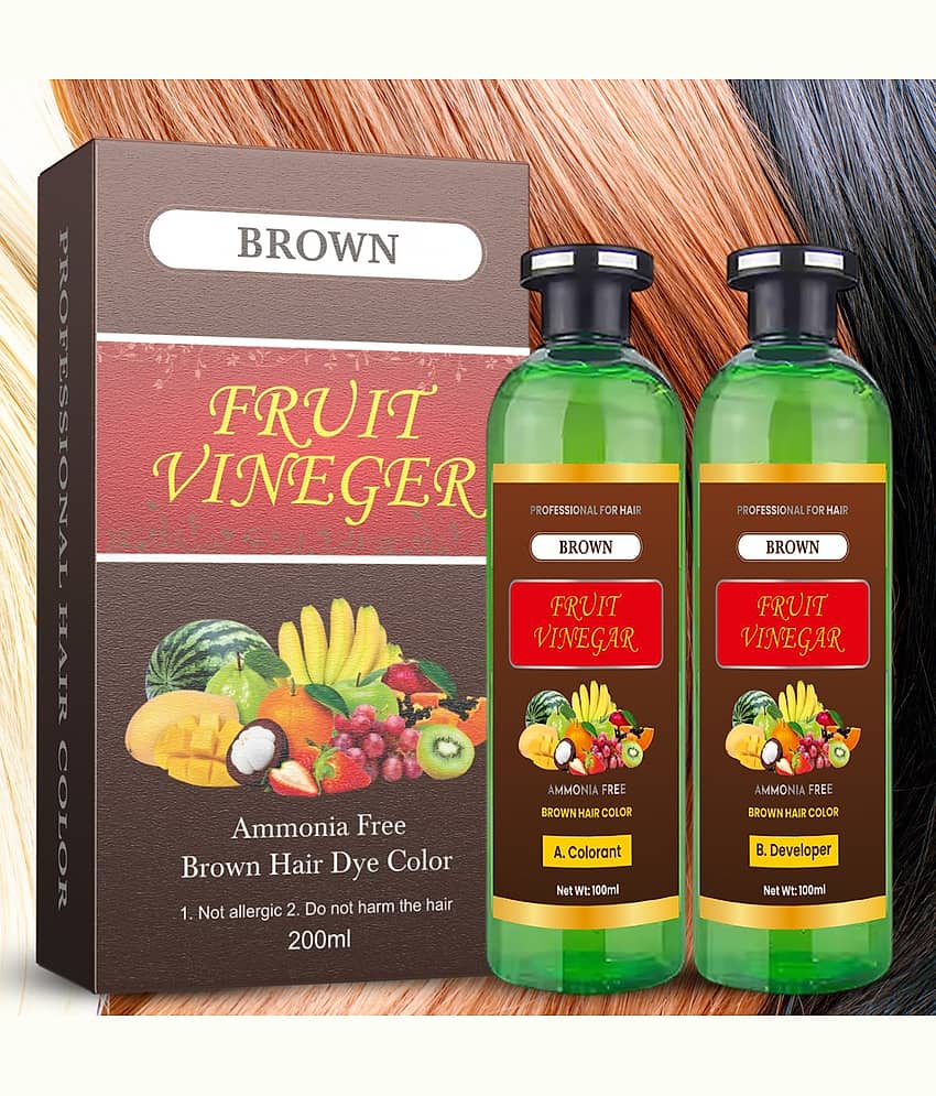 WRIXTY Fruit Vinegar Hair Dye Gel Dark Brown Instant Smooth Shiny Hair Grey Coverage Long Lasting